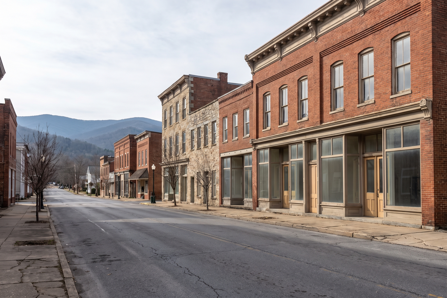 Historic houses in downtown Frederick