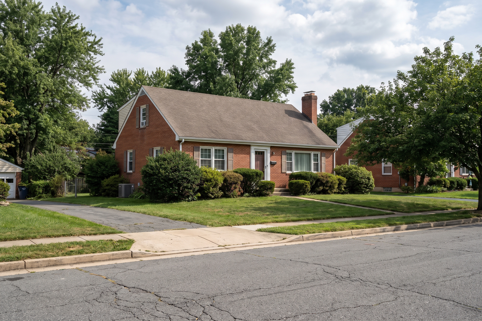 Brick house on a leafy Montgomery County street